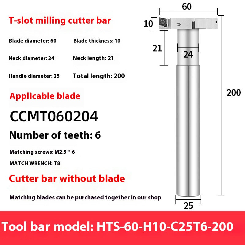 2064-T-slot milling cutter rod CNC slotting HTS three-edged machining center numerical control T-slot milling cutter rod thickness 6 8 10 12 Shandong Denso Pricision Tools Co.,Ltd.